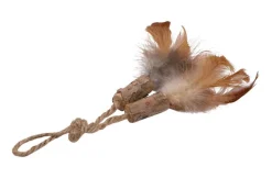 WOUAPY Jouet pour chat coloris beige matatabi bouchons à plumes - 18 x 1,5 x 1,5 cm