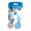DUVOPLUS Jouet pour chat coloris multicolore balles avec plumes - 14 x 8 x 4 cm