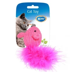 DUVOPLUS Jouet pour chat coloris rose souris en laine - 10 x 6 x 4 cm