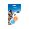 DUVOPLUS Jouet pour chat en caoutchouc TPR coloris orange et bleu balles hérissons - 8 x 4,5 x 4,5 cm