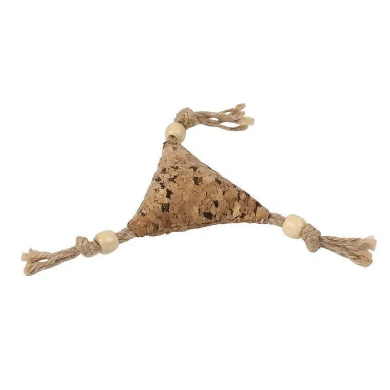 WOUAPY Jouet pour chat triangle en liège avec corde 8x8 cm