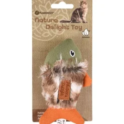 FLAMINGO Jouet pour chat vert/orange Natura Delight Poisson - 13 cm