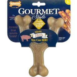NYLABONE Jouet pour chien au bacon Gourmet wishbone - Taille L