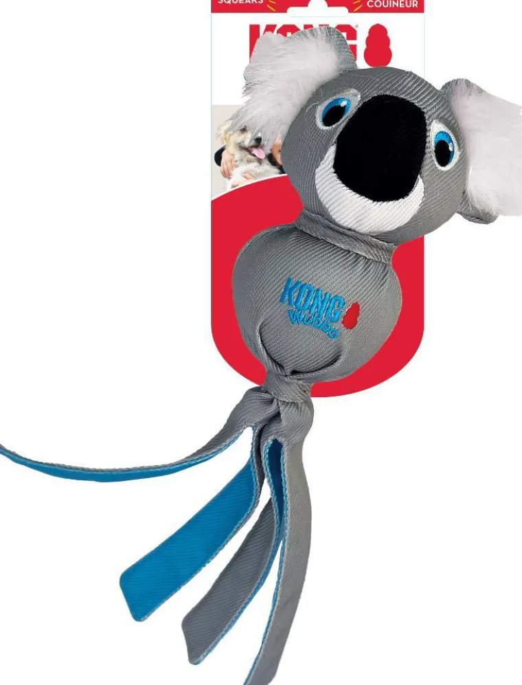 KONG Jouet pour chien coloris bleu Wubba Zoo Koala - Taille L