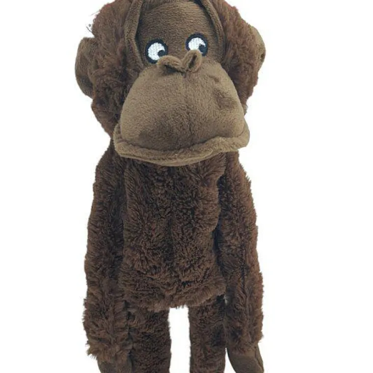 FLAMINGO Jouet pour chien coloris marron peluche singe Madina - Taille S 17 x 12 x 57 cm