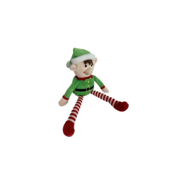 BUBIMEX Jouet pour chien coloris vert et rouge peluche de Noël lutin farceur - 30 cm