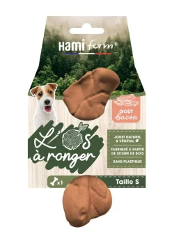 HAMIFORM Jouet pour chien os à ronger goût bacon naturel et végétal Hami form - Taille S