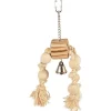 FLAMINGO Jouet pour oiseaux pendentif en bois et corde