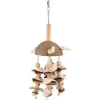 FLAMINGO Jouet pour perroquet coloris beige en coco Jo Sully Corde et Luffa – 47 cm