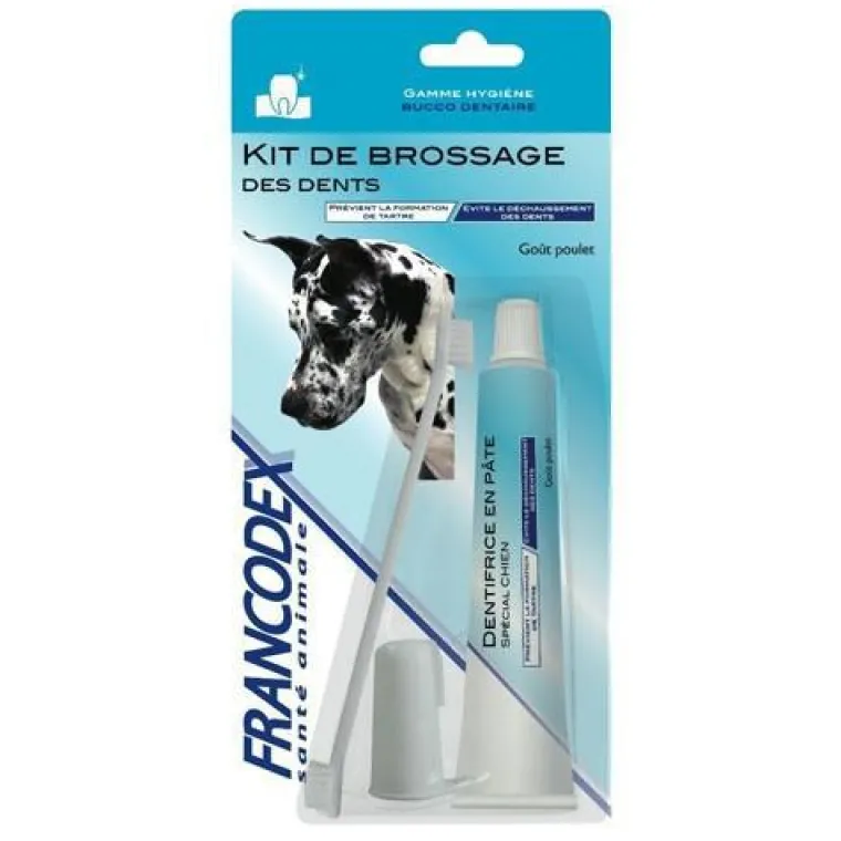 FRANCODEX Kit de brossage des dents pour chiens