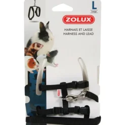 ZOLUX Kit harnais pour le lapin en nylon coloris noir – Taille L