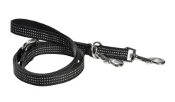 BOBBY Laisse pour chien en nylon tressé coloris noir 3 positions Safe - Taille S/M