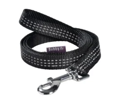 BOBBY Laisse pour chien en nylon tressé coloris noir Safe - Taille S/M