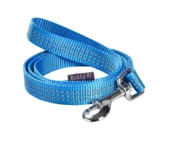 BOBBY Laisse pour chien en nylon tressé coloris bleu Safe 25 mm - Taille L