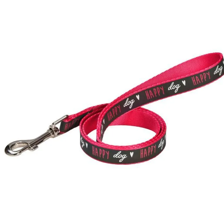 BOBBY Laisse pour chien en polyester coloris rose Happy - Taille XS
