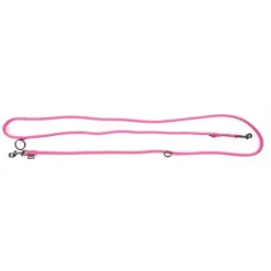 MARTIN SELLIER Laisse ronde 3 positions coloris rose - 1,3x190 cm