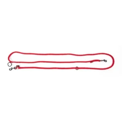 MARTIN SELLIER Laisse ronde 3 positions coloris rouge - 1,3x190 cm
