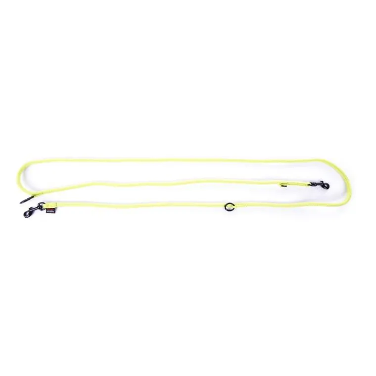 MARTIN SELLIER Laisse ronde 3 positions coloris vert citron - 1,3x190 cm