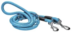 BOBBY Laisse ronde 3 positions coloris bleu - 189 cm