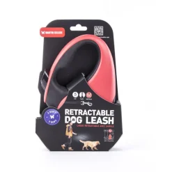 MARTIN SELLIER Laisse rétractable 2 Soft sangle coloris noir et rouge - M