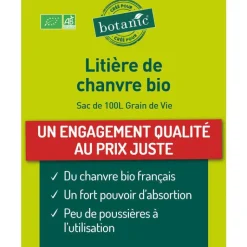 GRAIN DE VIE Litière de chanvre bio pour petits mammifères - 100 L