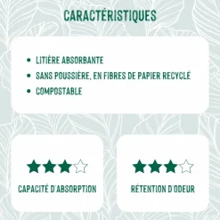PET'S DREAM Litière en papier recyclé non-agglomérante pour chat et rongeur Paper Pure - 10 L