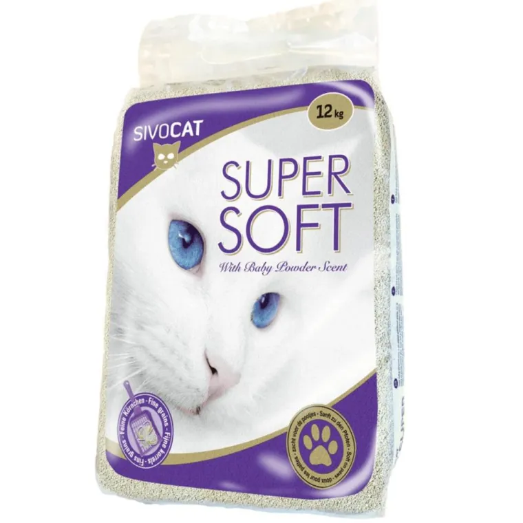 SIVOCAT Litière minérale agglomérante pour chat Super Soft - 11,5 kg