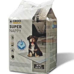 CROCI Lot de 50 tapis hygiéniques pour chien super nappy au charbon actif 50 pièces Crocy - 60 x 60 cm