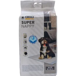 CROCI Lot de 50 tapis hygiéniques pour chien super nappy au charbon actif 50 pièces Crocy - 90 x 60 cm