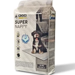 CROCI Lot de 10 tapis hygiéniques pour chien super nappy au charbon actif Crocy - 90 x 60 cm