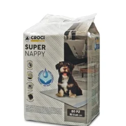 CROCI Lot de 50 tapis hygiéniques pour chien super nappy au charbon actif Crocy - 60 x 40 cm