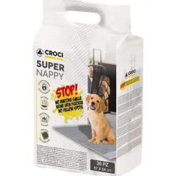 CROCI Lot de 50 tapis hygiéniques pour chien super nappy au charbon actif 30 pièces Crocy - 57 x 54 cm