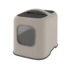 ROTHO Maison de toilette pour chat coloris cappucino en plastique recyclé Biala – 44,3 x 39,50 x 51 cm