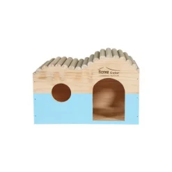 ZOLUX Maison en bois pour rongeurs coloris bleu Home - 29,70 x 18 x 20,30 cm
