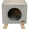 WOUAPY Maison pilotis avec griffoir de coloris gris 30 x 30 x 35 cm