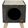 WOUAPY Maison pilotis avec griffoir de coloris anthracite 30 x 30 x 35 cm