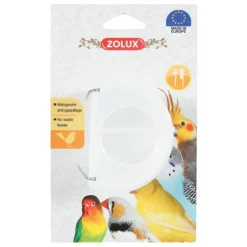 ZOLUX Mangeoire anti-gaspillage pour les oiseaux en plastique coloris blanc - 7 x 6 x 4,3 cm