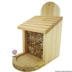 NATURES MARKET Mangeoire en pin 2 en 1 pour oiseaux ou écureuils 18 x 20 x 24 cm