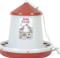 ZOLUX Mangeoire silo pour basse-cour en plastique coloris rouge Ma petite ferme - 4 kg