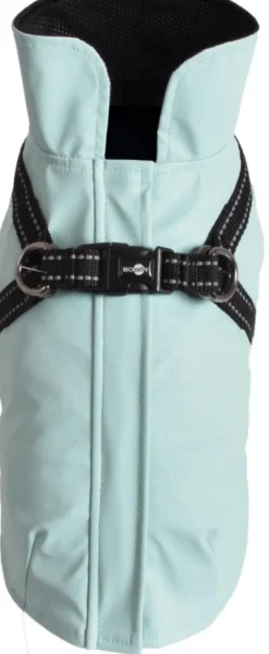BOBBY Manteau pour chien coloris bleu glacier avec harnais intégré Tom - Taille 44L