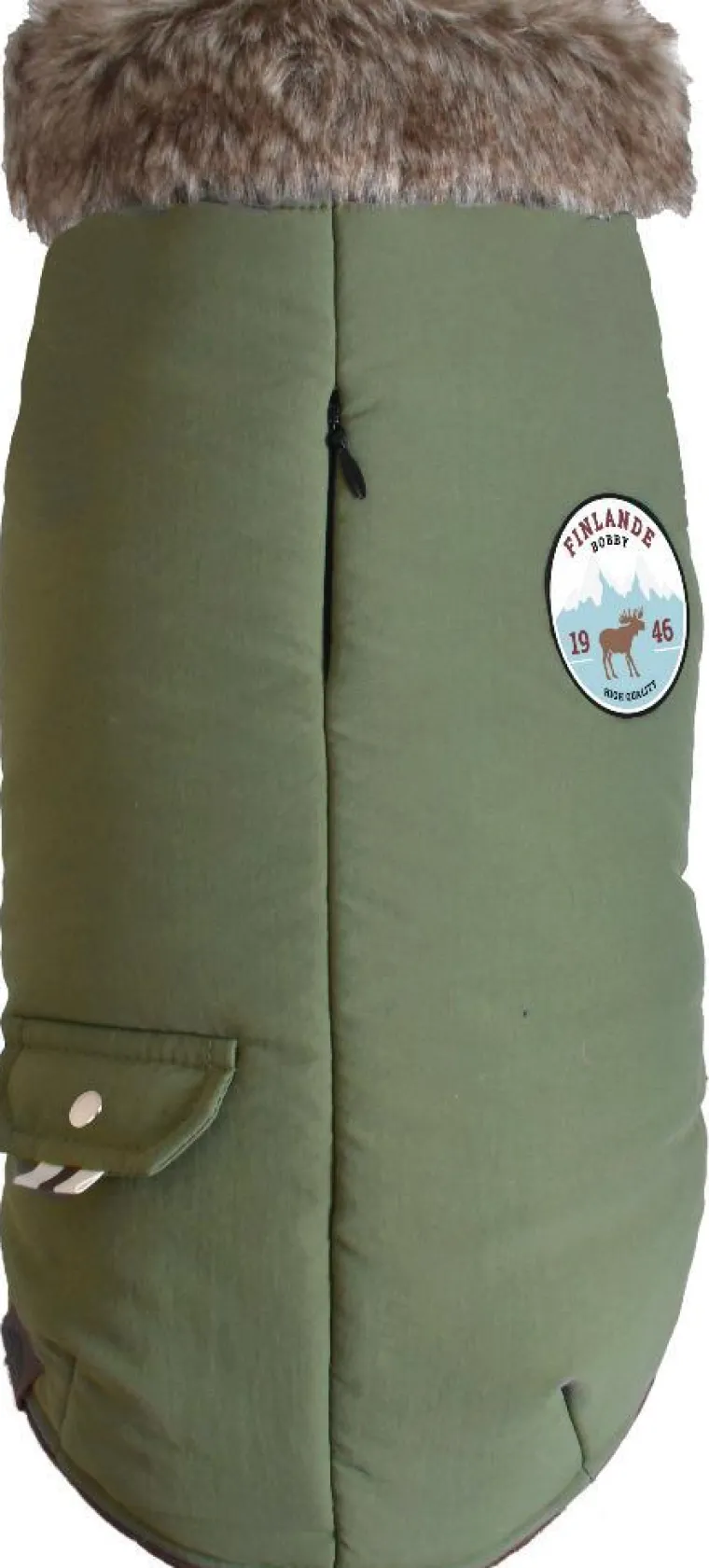 BOBBY Manteau pour chien coloris vert de gris Finlande - Taille 42L