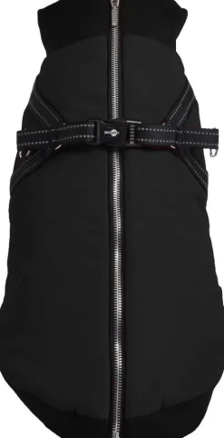 BOBBY Manteau pour chien coloris noir avec harnais intégré Easy - Taille 42L