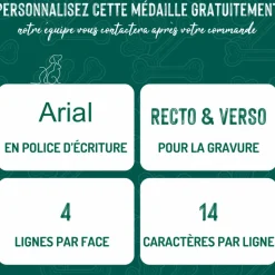MYFAMILY Médaille basic grand cercle pour chien en aluminium bleu azur