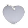 MYFAMILY Médaille basic grand cœur pour chien en aluminium gris