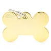 MYFAMILY Médaille basic grand os pour chien en laiton doré