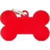 MYFAMILY Médaille basic os XL pour chien en aluminium rouge