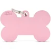 MYFAMILY Médaille basic os XL pour chien en aluminium rose