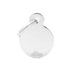 MYFAMILY Médaille basic petit cercle pour chien en laiton argenté