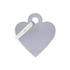 MYFAMILY Médaille basic petit cœur pour chien en aluminium gris
