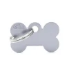 MYFAMILY Médaille basic petit os pour chien en aluminium gris
